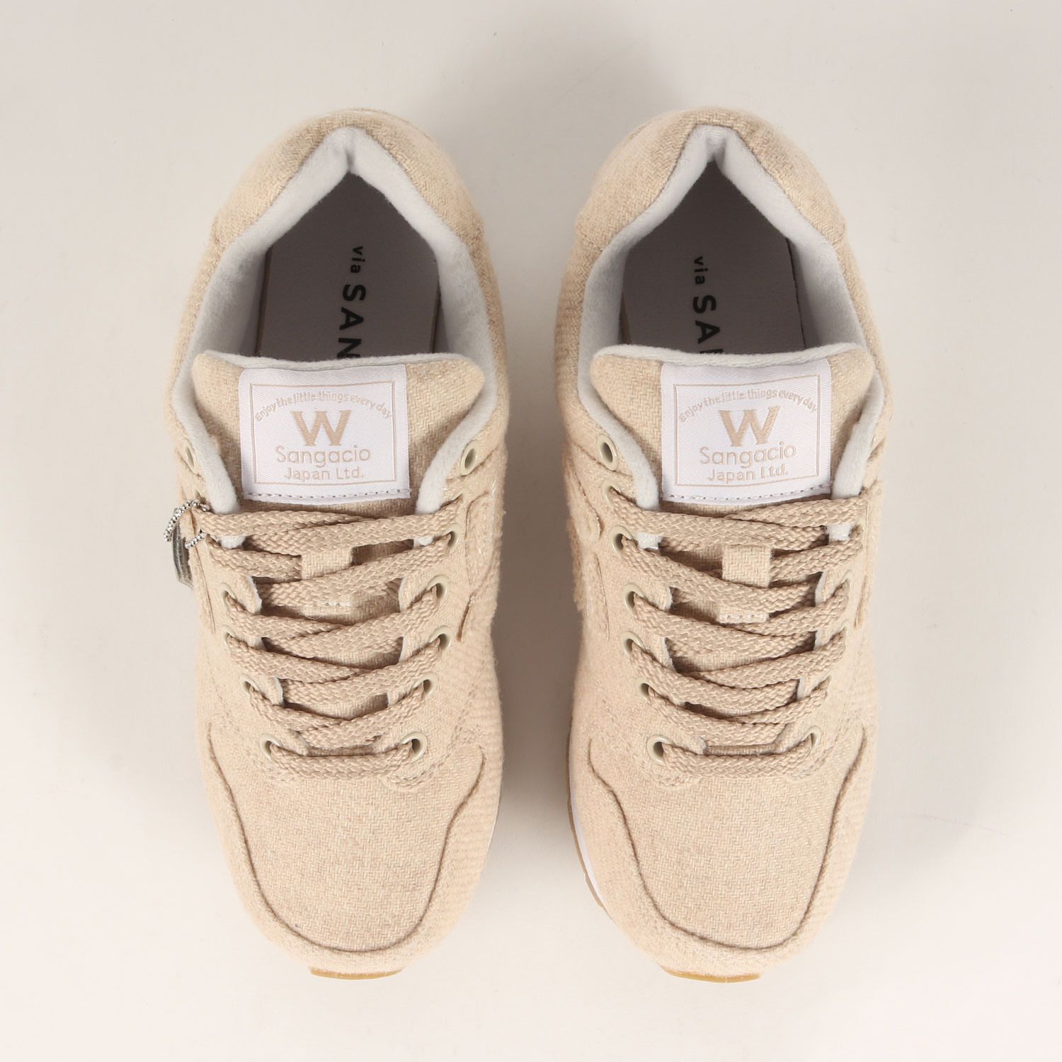 SANGACIO ベージュ スニーカー 完全未使用 新品/ Sangacio サンガッチョ xWako's Room ウール スニーカー