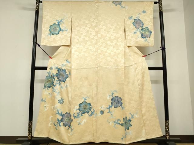 平和屋着物□訪問着 駒刺繍 更紗花文 金彩 正絹 逸品 DABA3313qa