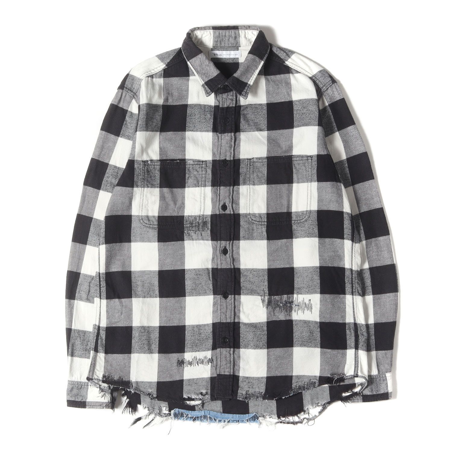 Ron Herman ロンハーマン シャツ ホワイト ブラック 白黒 サイズ:L
