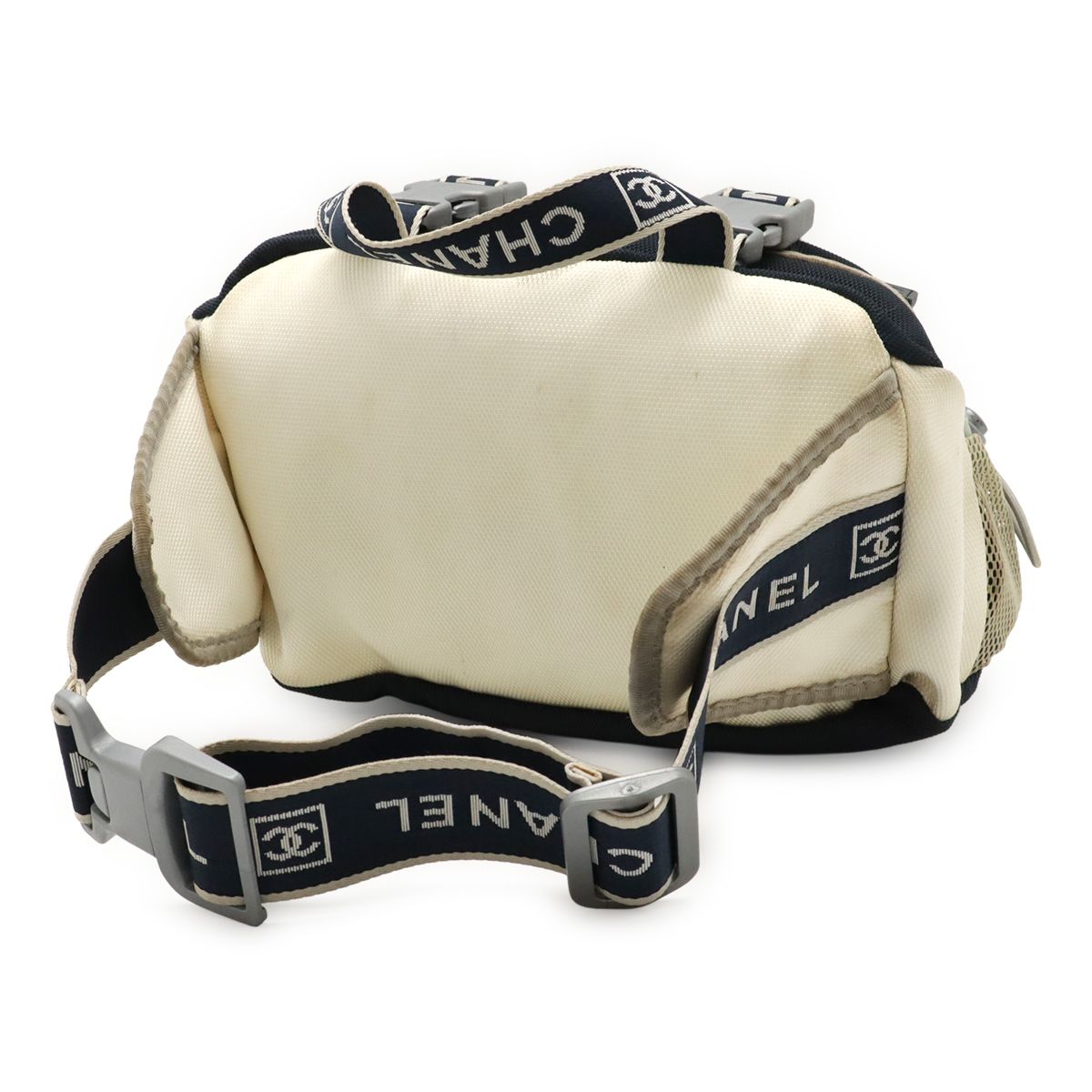 CHANEL シャネル スポーツライン ココマーク ウエストバッグ ボディバッグ 2WAY ハンドバッグ ナイロンキャンバス アイボリー ネイビー A27892 CHANEL シャネル スポーツライン ココマーク ウエストバッグ ボディ