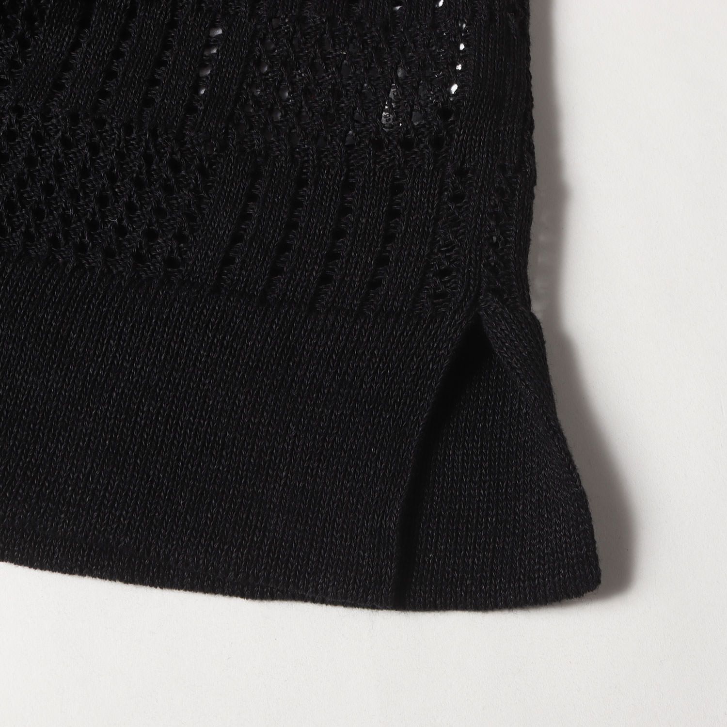 BATONER ブラック ポロネックニット 美品】BATONER バトナー ポロシャツ ブラック 黒 サイズ:3 | 24SS