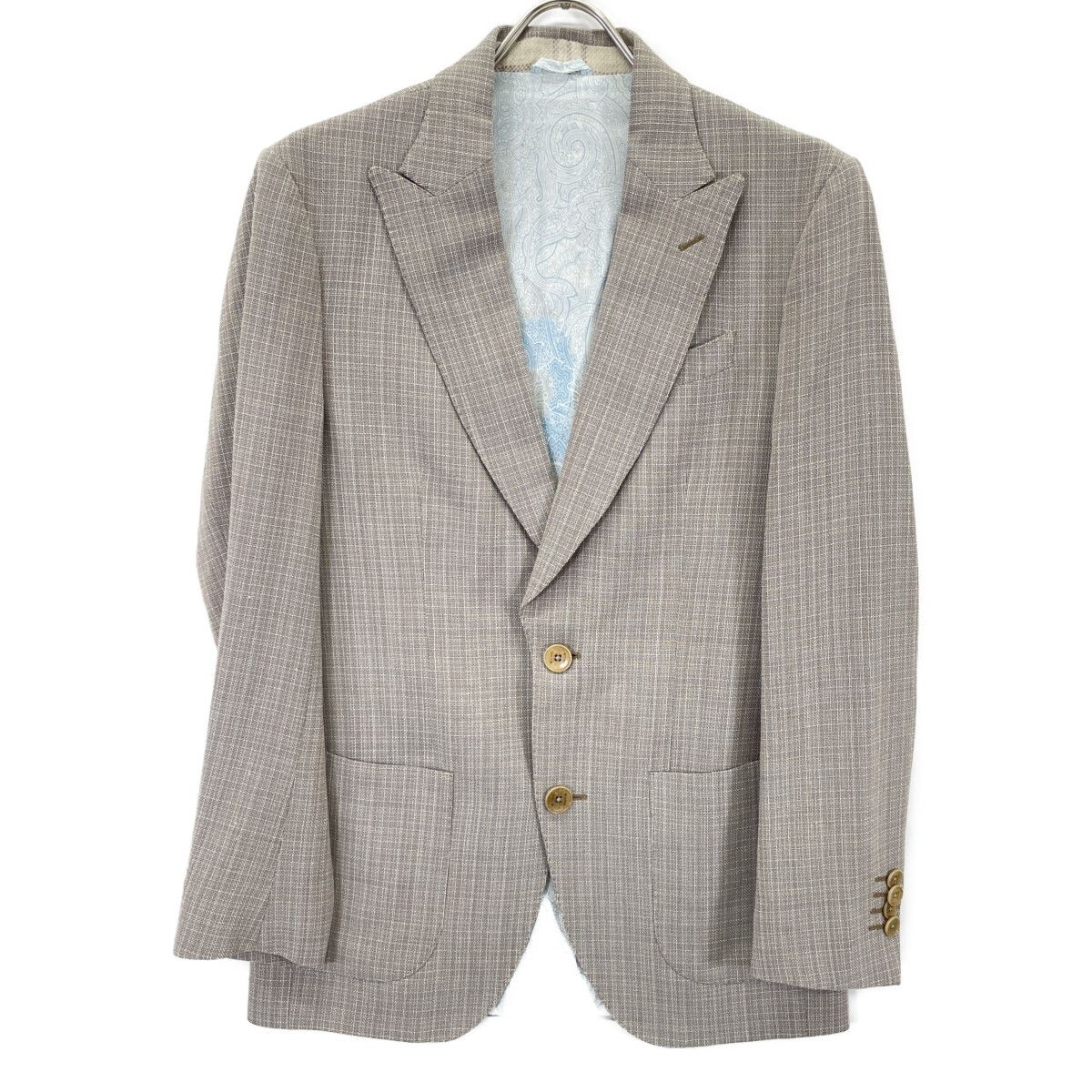 【極美品】エトロ スーツ セットアップ S シングル 2B グレー ペイズリー柄 ETRO エトロ ｸﾞﾚｰ 1A983 裏地ﾍﾟｲｽﾞﾘｰ 2Bｽｰﾂｾｯﾄｱｯﾌﾟ 46 - メルカリ