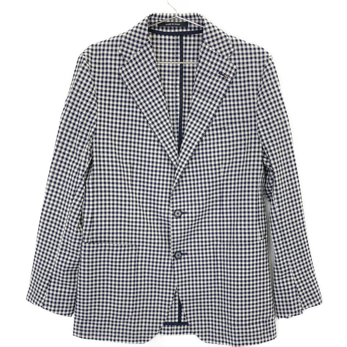 TAGLIATORE タリアトーレ ﾌﾞﾙｰ×ﾎﾜｲﾄ Brilla ﾁｪｯｸ柄 ｼﾞｬｹｯﾄ 48 - メルカリ