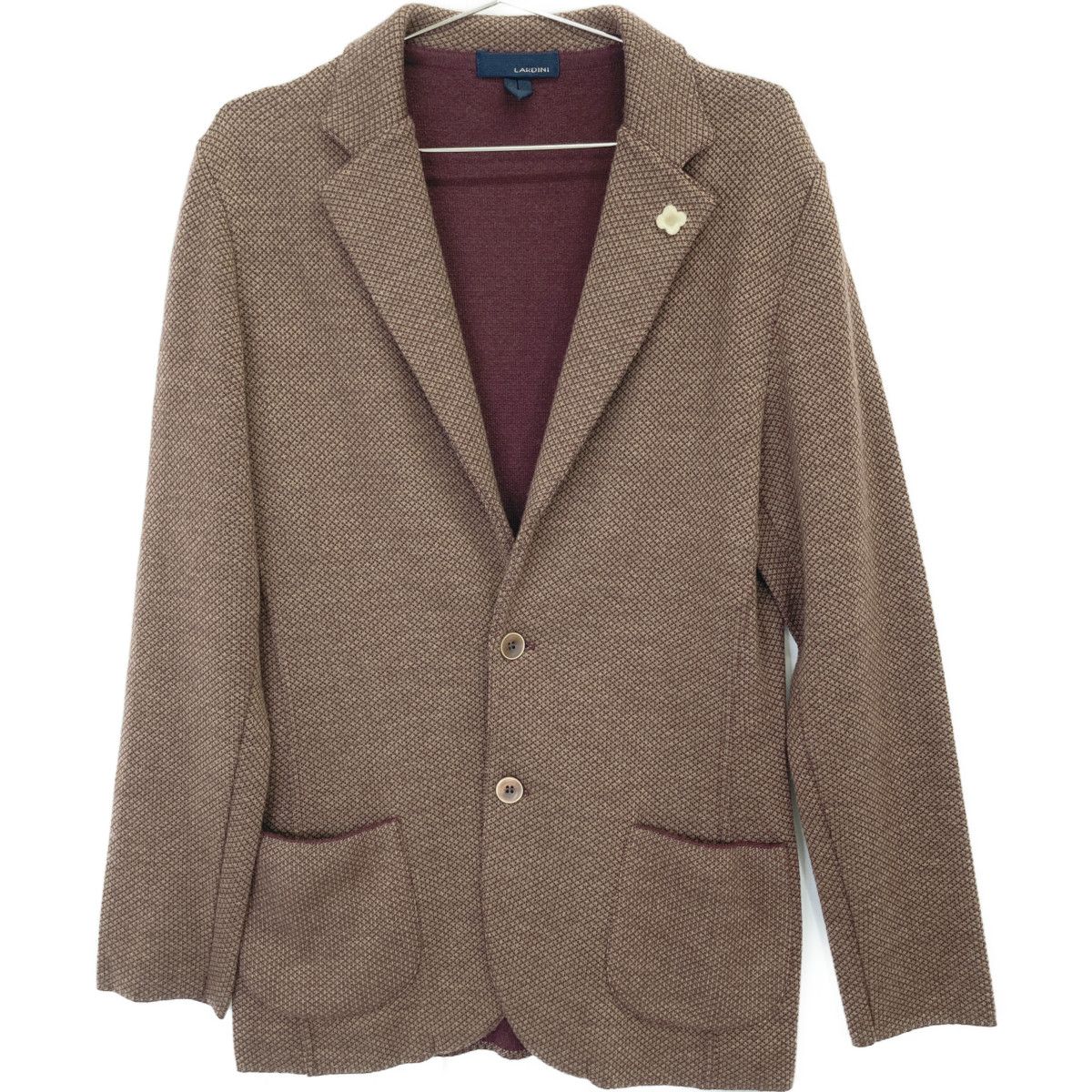 極美品 ラルディーニ JQLJM56 ウール ミラノ リブ 2B ジャケット LARDINI ラルディーニ ｴﾝｼﾞ JQLJM56 ｳｰﾙﾐﾗﾉﾘﾌﾞｿﾘｯﾄﾞ2Bﾆｯﾄｼﾞｬｹｯﾄ S