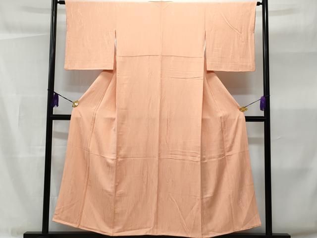 平和屋着物□上質な色無地 杢目地紋 洗柿色 正絹 逸品 CABB3624fb