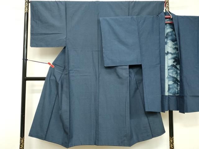 平和屋着物●男性　本場大島紬　アンサンブル　長羽織　格子文　証紙付き　正絹　逸品　DAAZ7115ud 平和屋着物○男性 本場大島紬 アンサンブル 長羽織 格子文 証紙付き