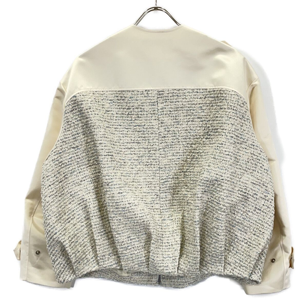 Theory luxe セオリーリュクスアイボリー フード付きジャケット38 theory luxe セオリーリュクス 25年 ｱｲﾎﾞﾘｰ Jewel Tweed Jira Jacket