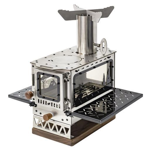 TOMOUNT薪ストーブ4面窓高燃焼効率卓上薪ストーブステンレス製