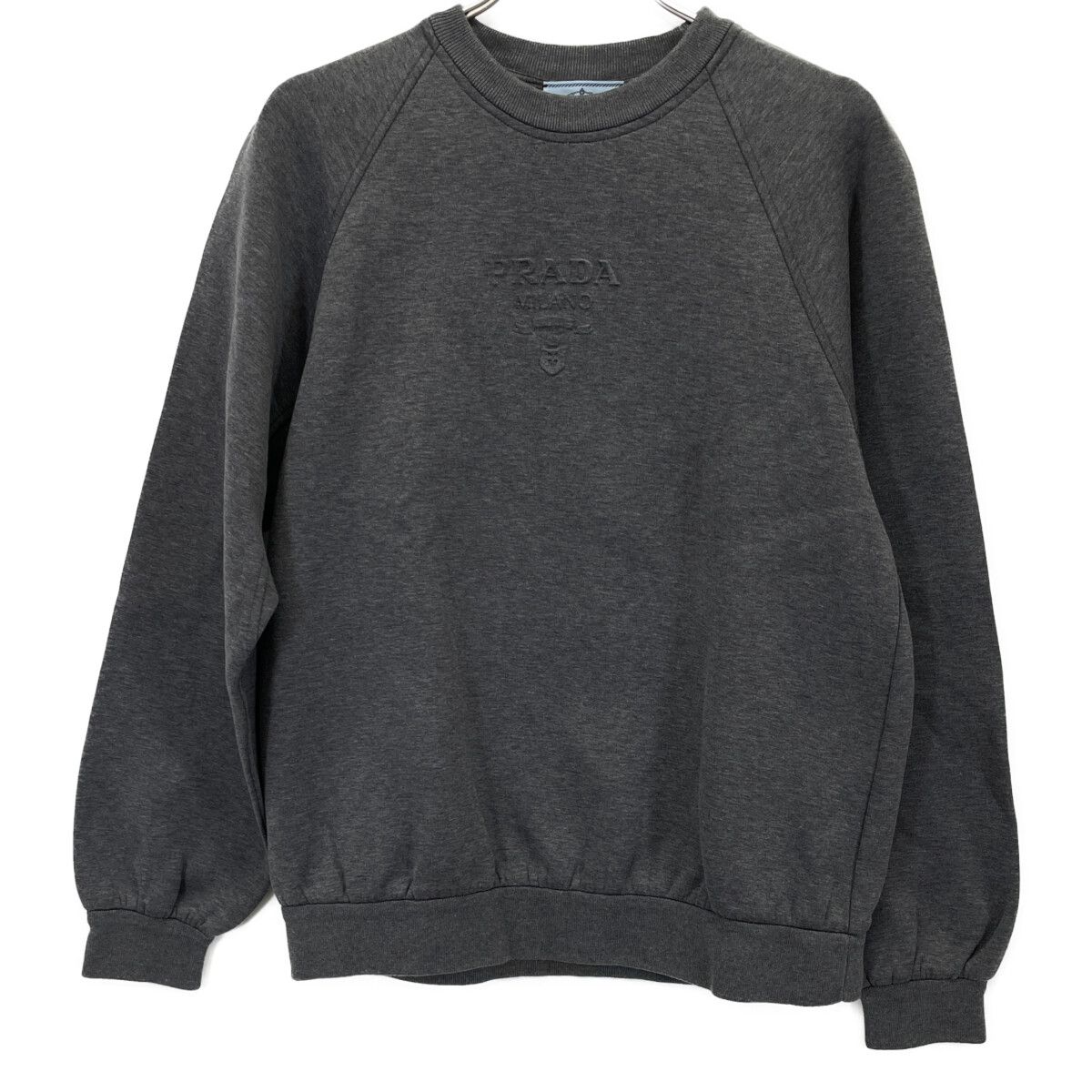 PRADA プラダ 134658 22年 ｸﾞﾚｰ ｴﾝﾎﾞｽﾛｺﾞ ｸﾙｰﾈｯｸｽｳｪｯﾄ XS - メルカリ