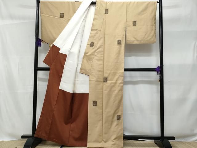 平和屋着物□伝統工芸士 根津儀一作 紬 飛白 反端付き 正絹 逸品