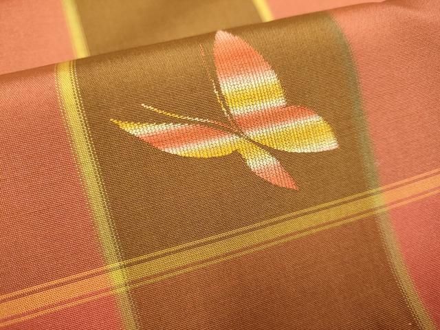 平和屋着物□上質な紬 格子舞蝶文 正絹 逸品 DAAZ5362du - メルカリ