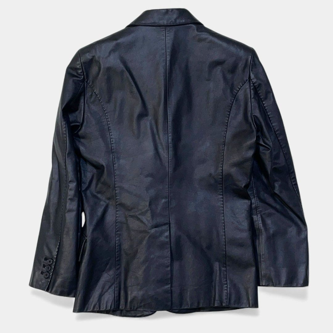 未使用品 キャサリンハムネット 稀少 ステッチ入り レザーテーラードジャケット キャサリンハムネット 稀少 ステッチ入り レザーテーラードジャケット