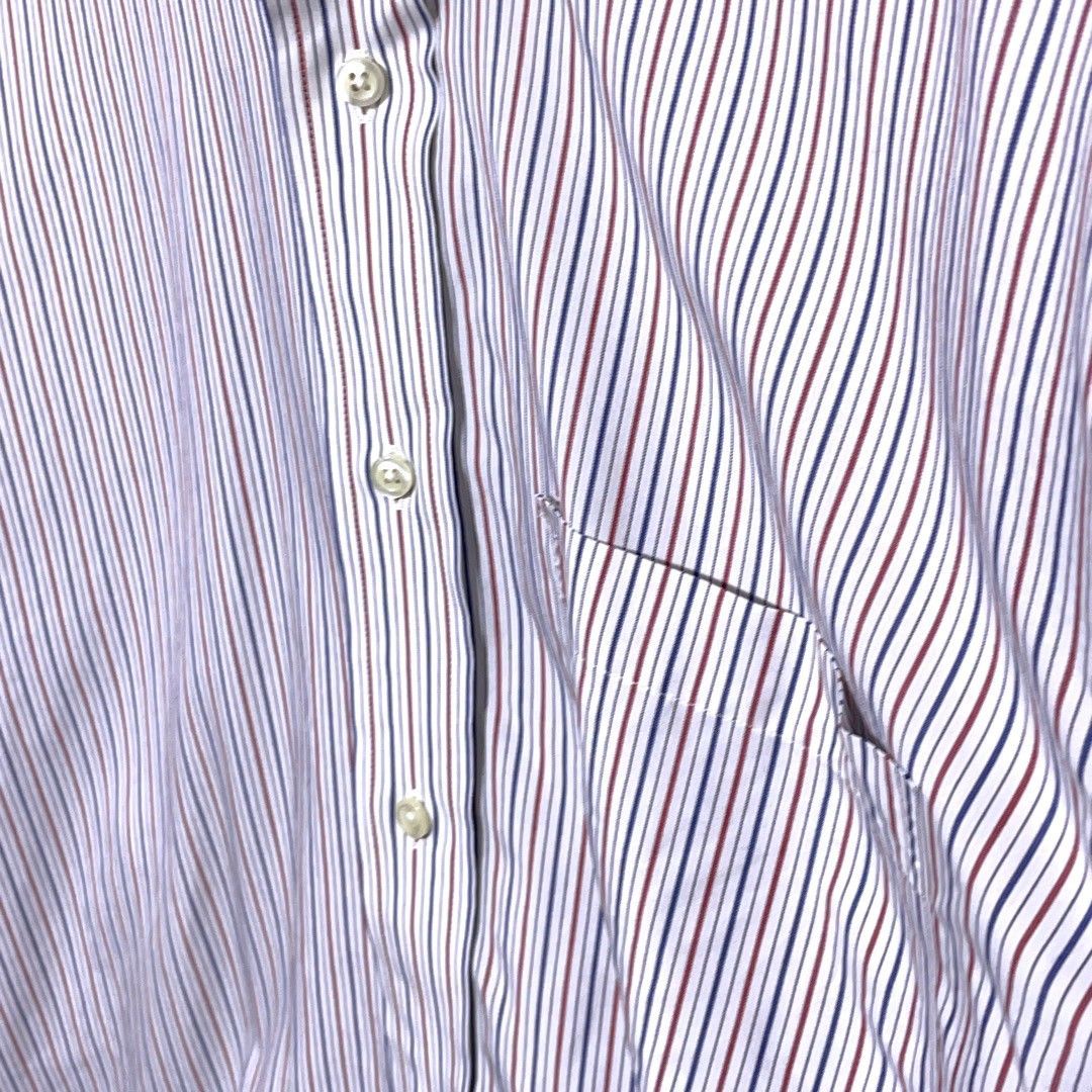 ブルックスブラザーズ 長袖 シャツ ホワイト ストライプ ノンアイロン