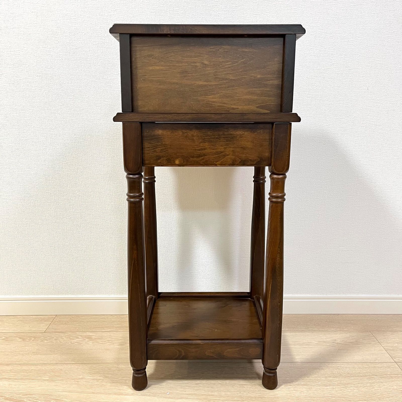 つ55)四国工芸 森のサーカス 木製電話台 花台 サイドチェスト 飾り台