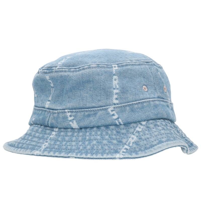 Supreme バケットハット デニム 総柄 ブルー M / L シュプリーム ロゴ総柄デニムハット メンズ M/L ※12/28～1/6 発送