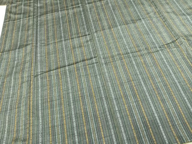 平和屋着物▽上質な紬 縞 胴抜き仕立て 正絹 逸品 未使用 AABE5599fy