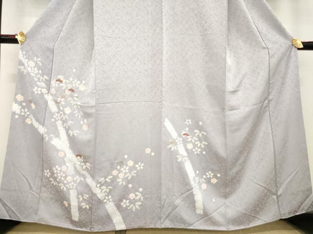 平和屋着物▽訪問着 絞り 刺繍 松竹梅舞花文 金彩 正絹 逸品