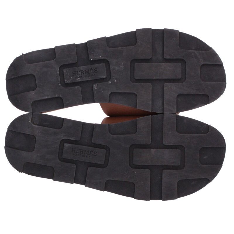 エルメス Reflex Brown Calf リフレックスロゴサンダル メンズ 42.5