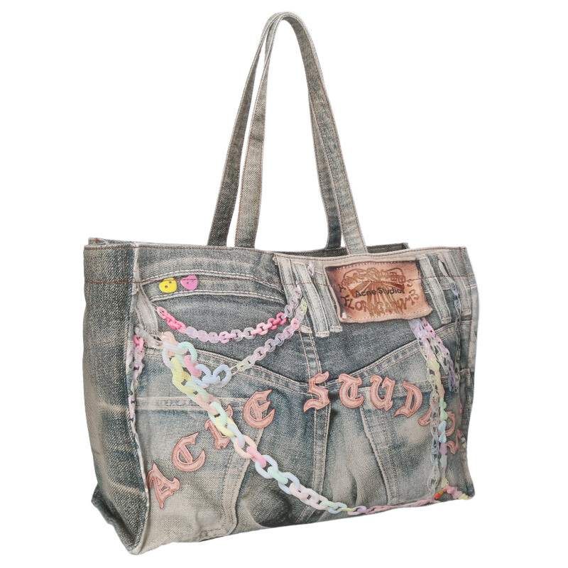 アクネストゥディオズ FN-UX-BAGS000189 転写プリントデニムトート