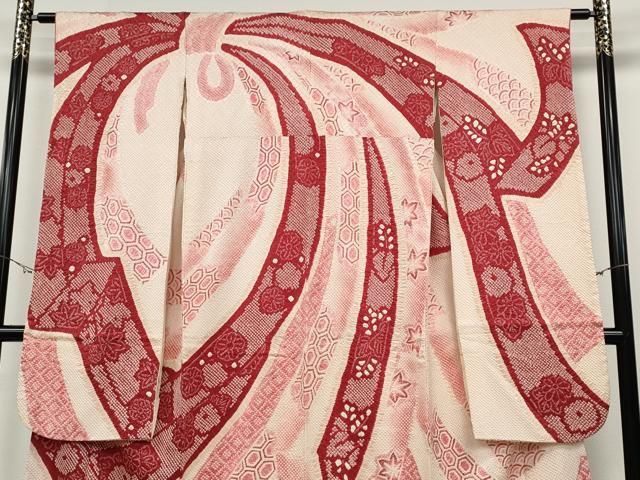 平和屋着物○豪華振袖 総絞り 束ね熨斗花文 大丸扱い 正絹 逸品