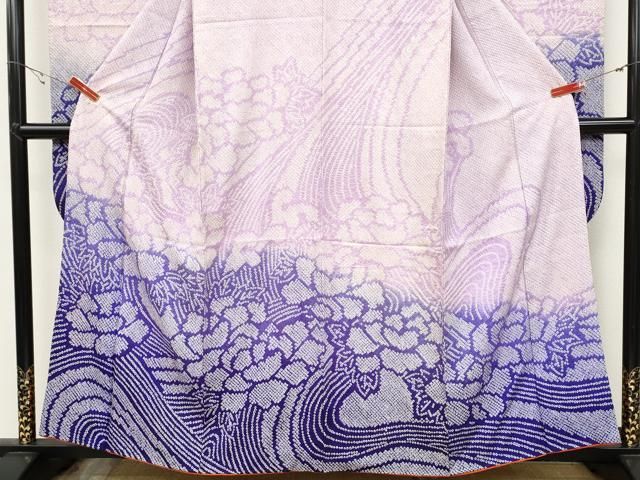 平和屋着物○豪華色留袖 お召地 草花地紋 暈し染め 正絹 逸品