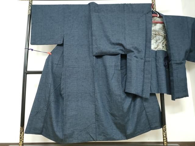 平和屋着物○男性 紬 アンサンブル 霞文 正絹 逸品 CAAY9567th