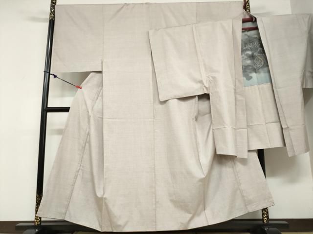 平和屋着物○男性 本場大島紬 アンサンブル 長羽織 白大島 100亀甲 総