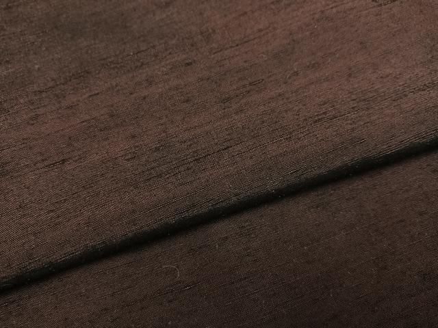 平和屋着物○男性 紬 アンサンブル 色無地 赤褐色 正絹 逸品