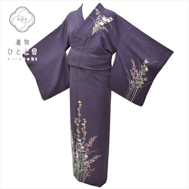 【新品未使用・仕立て糸付き】淡い紫色 訪問着 正絹 中古】 付下げ訪問着 正絹 リサイクル着物 未使用品 仕立て上がり 加賀