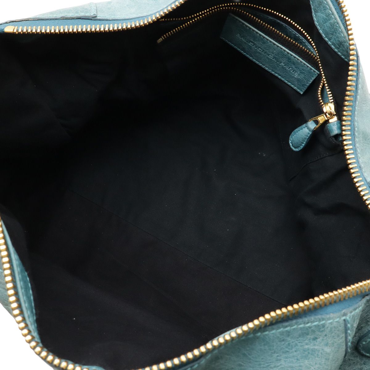 BALENCIAGA バレンシアガ ザ ジャイアント ワーク エディターズバッグ ハンドバッグ レザー エメラルドブルー ゴールド金具 ミラー付き 173080 BALENCIAGA バレンシアガ ザ ジャイアント ワーク エディターズバッグ