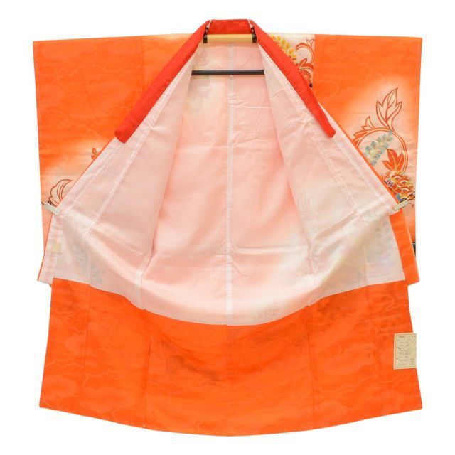 中古】 リサイクル着物 女の子 七五三 7歳 2点セット 着物 長襦袢