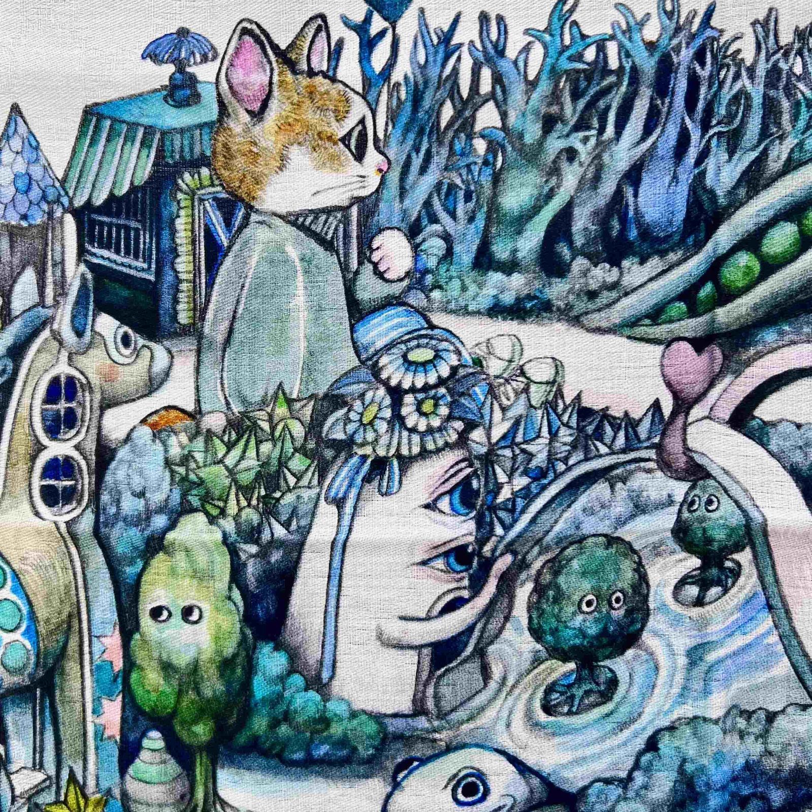 GUCCI グッチ 日本限定 ヒグチユウコ コットン ハンカチ ミニスカーフ