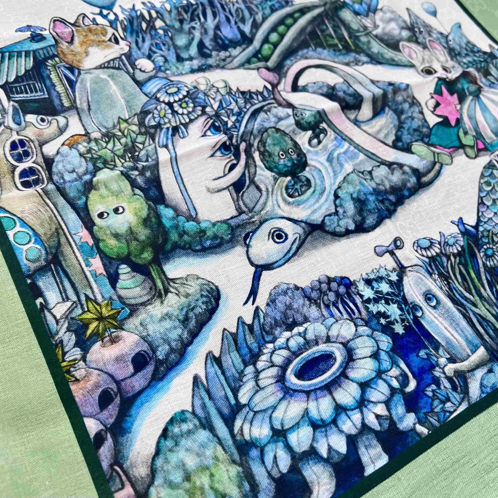 GUCCI グッチ 日本限定 ヒグチユウコ コットン ハンカチ ミニスカーフ