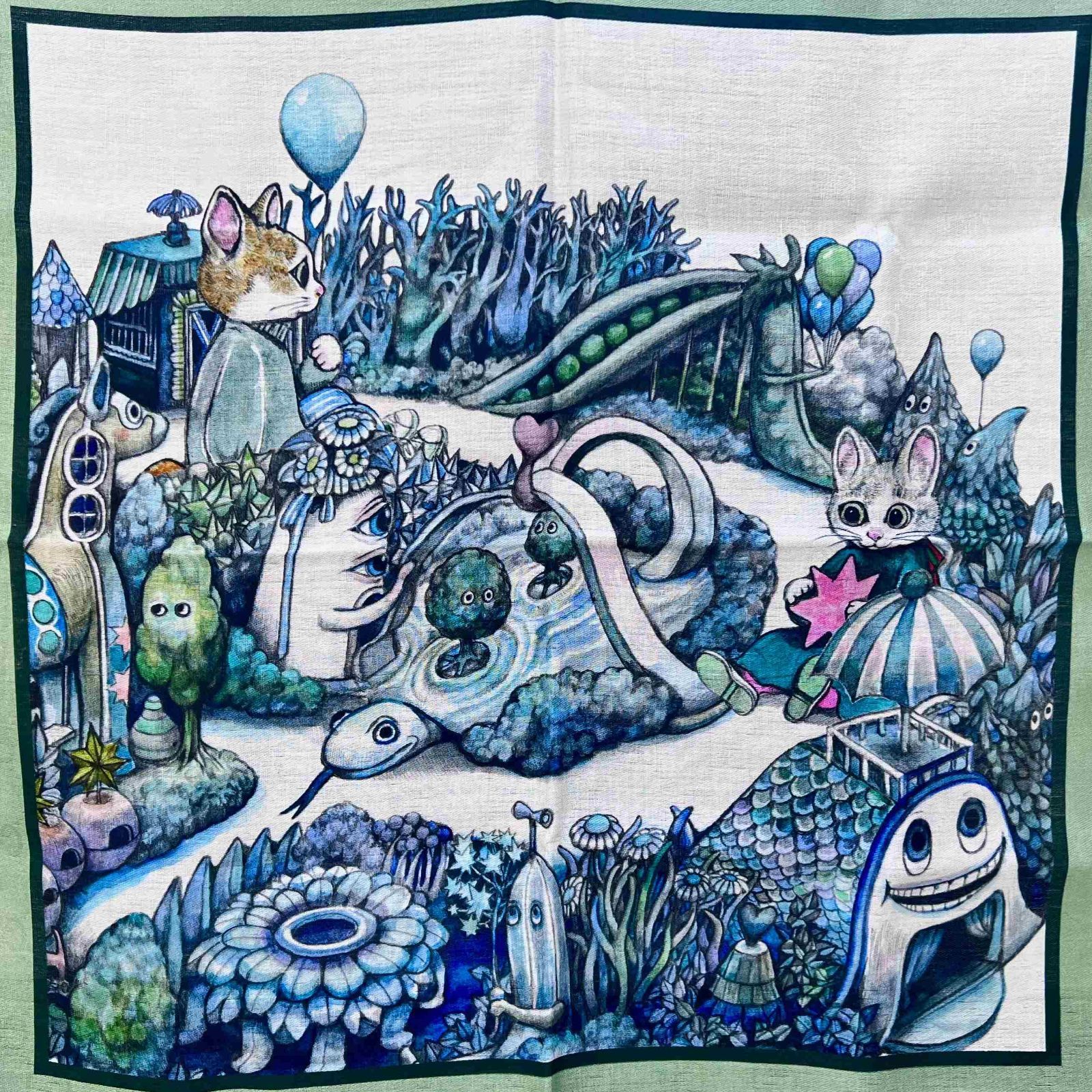 GUCCI グッチ 日本限定 ヒグチユウコ コットン ハンカチ ミニスカーフ