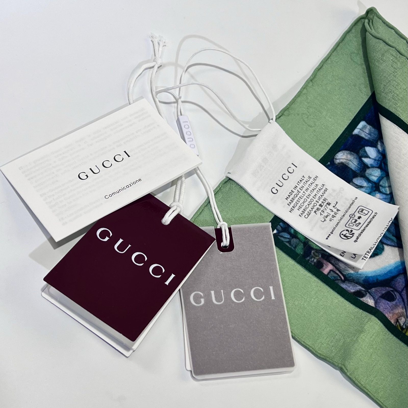 GUCCI グッチ 日本限定 ヒグチユウコ コットン ハンカチ ミニスカーフ