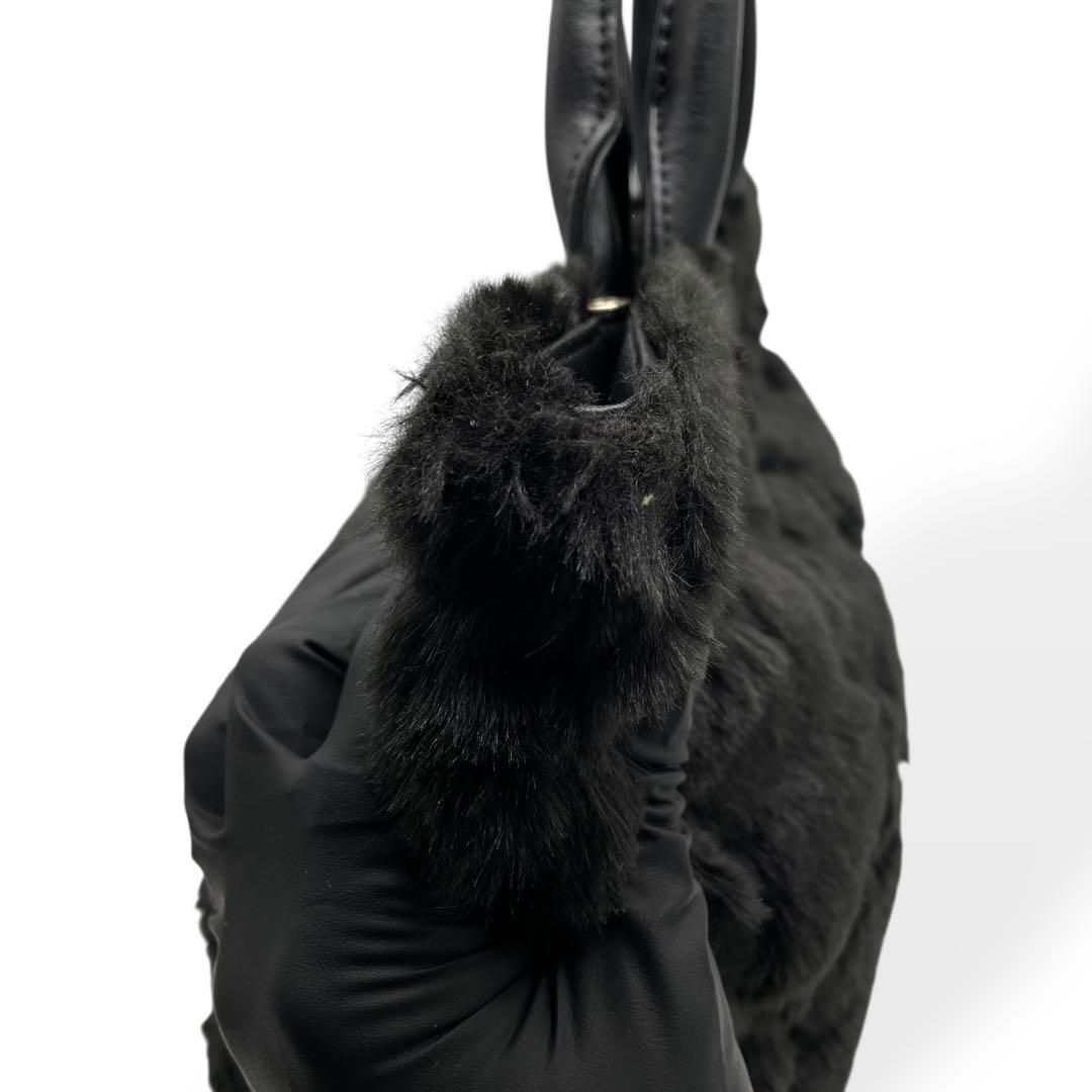 極美品 ANTEPRIMA MISTO アンテプリマ ファー トートバッグ 黒 - メルカリ