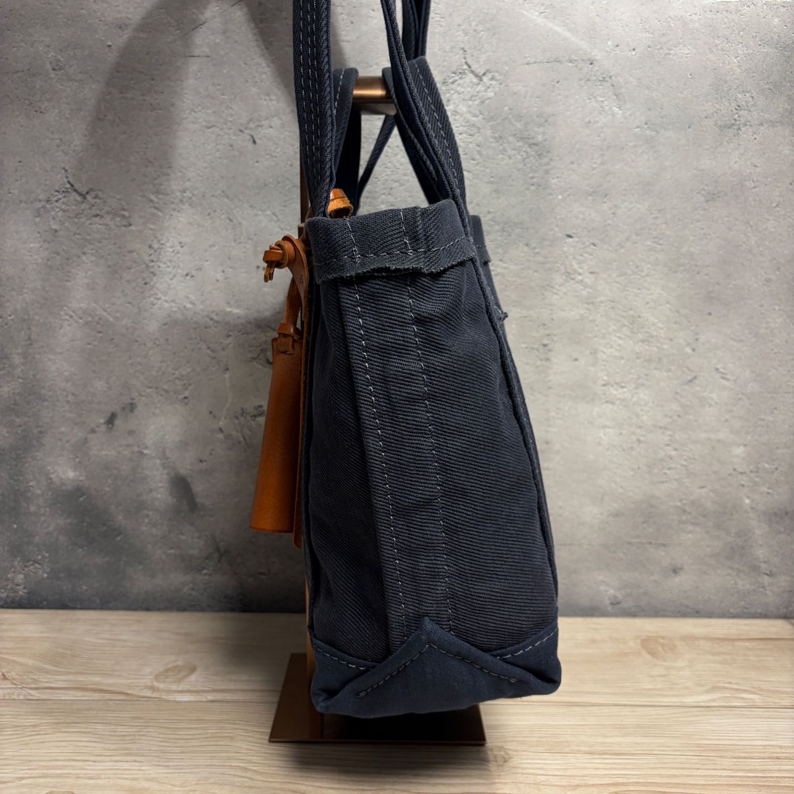 ✨genten ゲンテン セルビッジトート 2WAY ショルダートート ネイビー