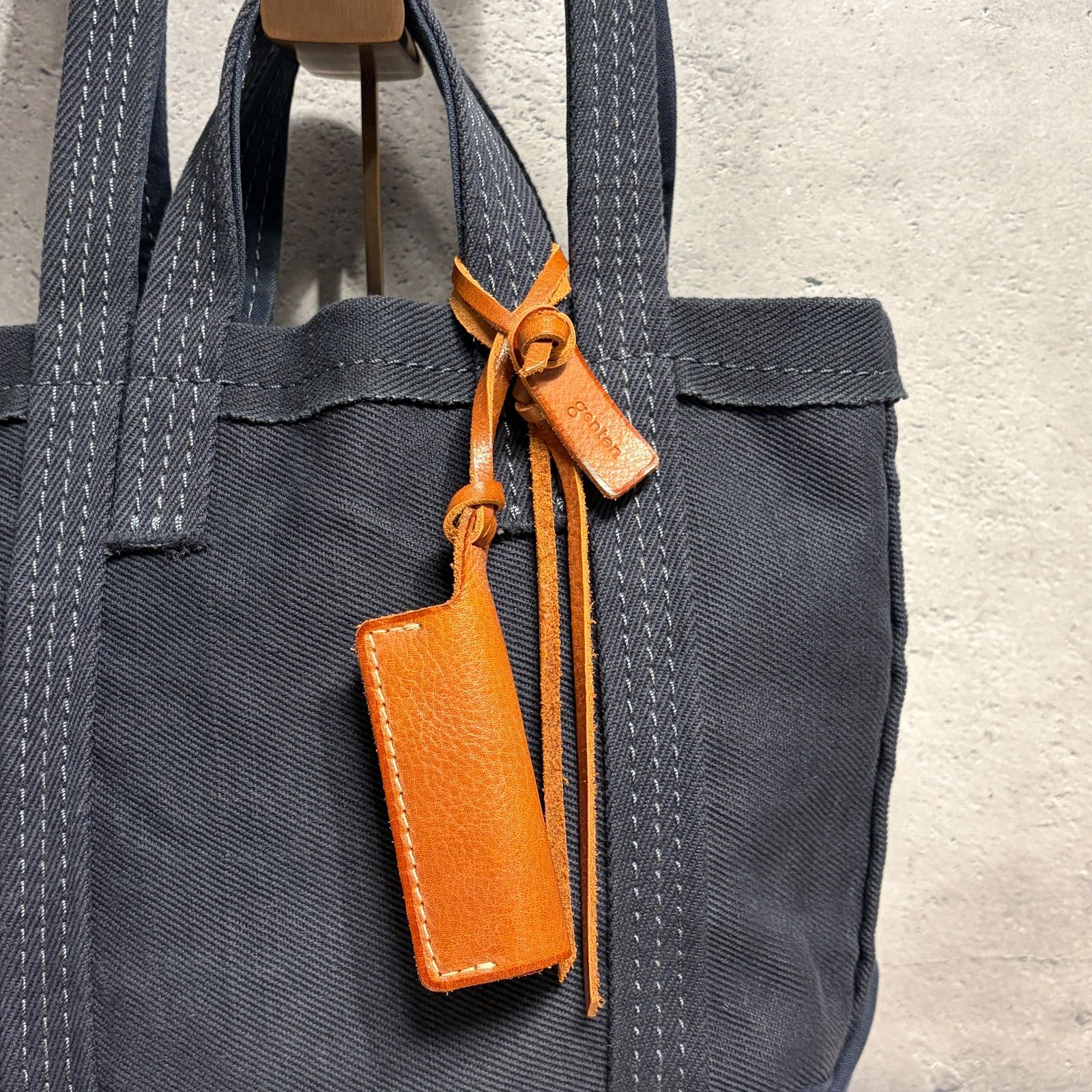 ✨genten ゲンテン セルビッジトート 2WAY ショルダートート ネイビー 