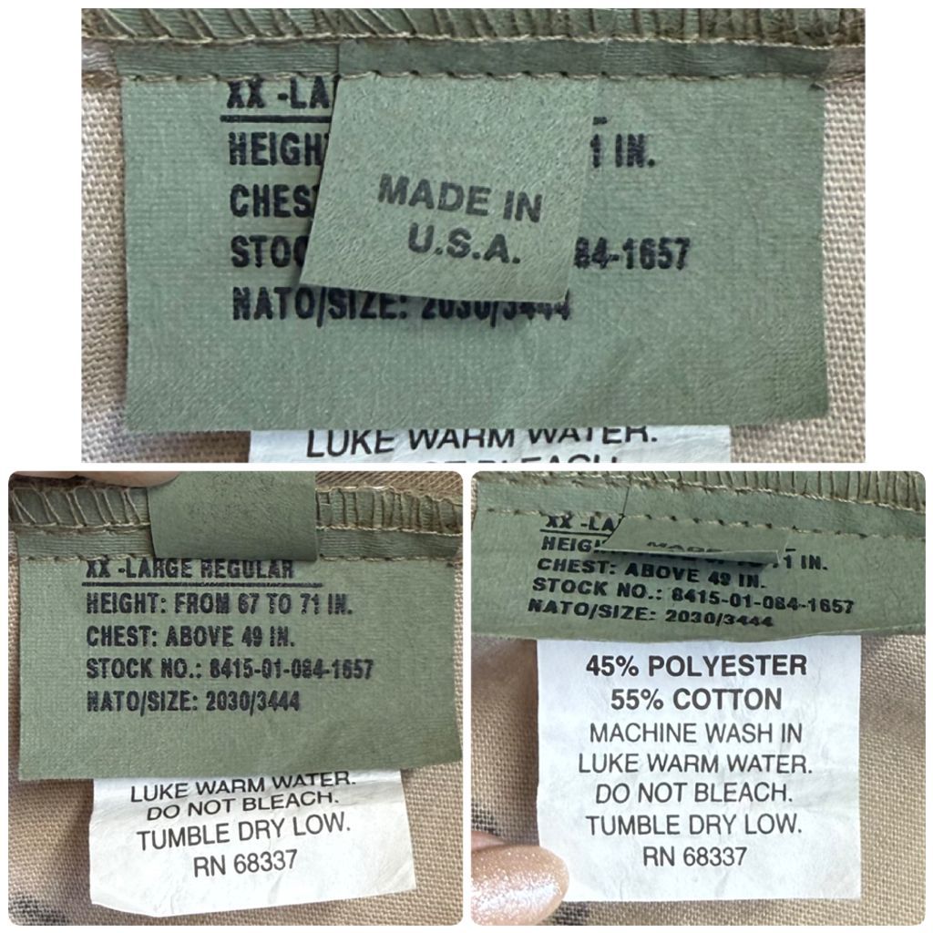 USA製 BDU アノラックパーカー チョコチップカモ カモフラ 迷彩柄 多色