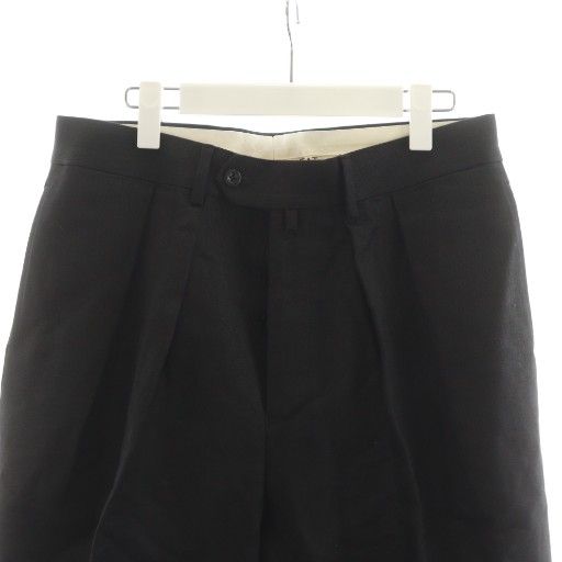 ニート NEAT パンツ スラックス 2タック 綿 麻 リネン混 48 黒