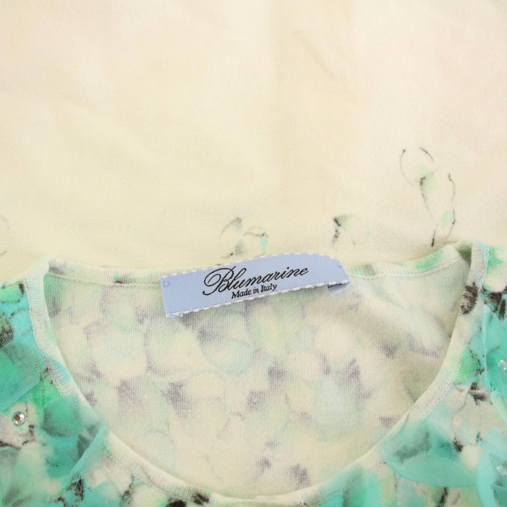 ブルマリン Blumarine カーディガン ニット ビジュー 花柄 長袖