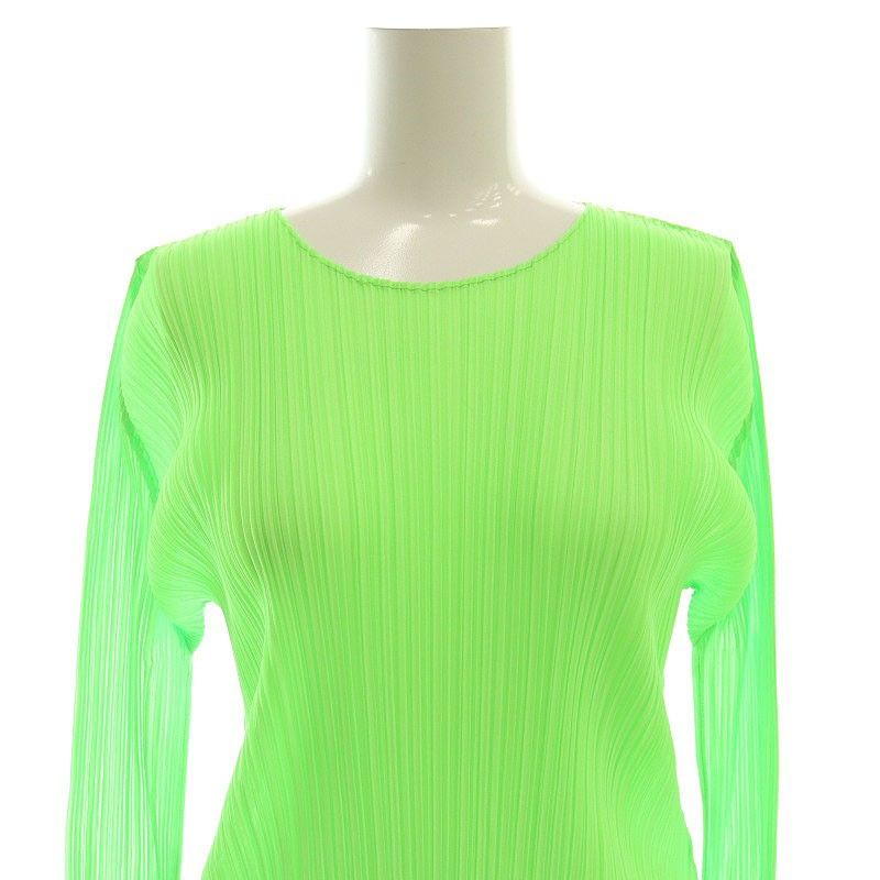 プリーツプリーズ PLEATS PLEASE プリーツ カットソー 長袖 3 黄緑 /HK