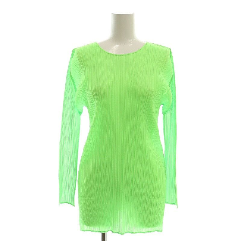 プリーツプリーズ PLEATS PLEASE プリーツ カットソー 長袖 3 黄緑 /HK