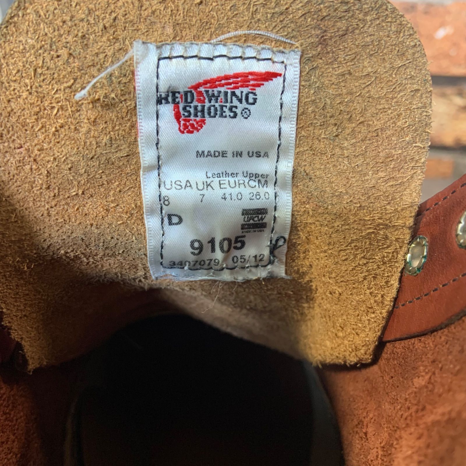 ☆REDWING 9105 ラウンドトゥワークブーツ 2010～2011年製 US8D JP26