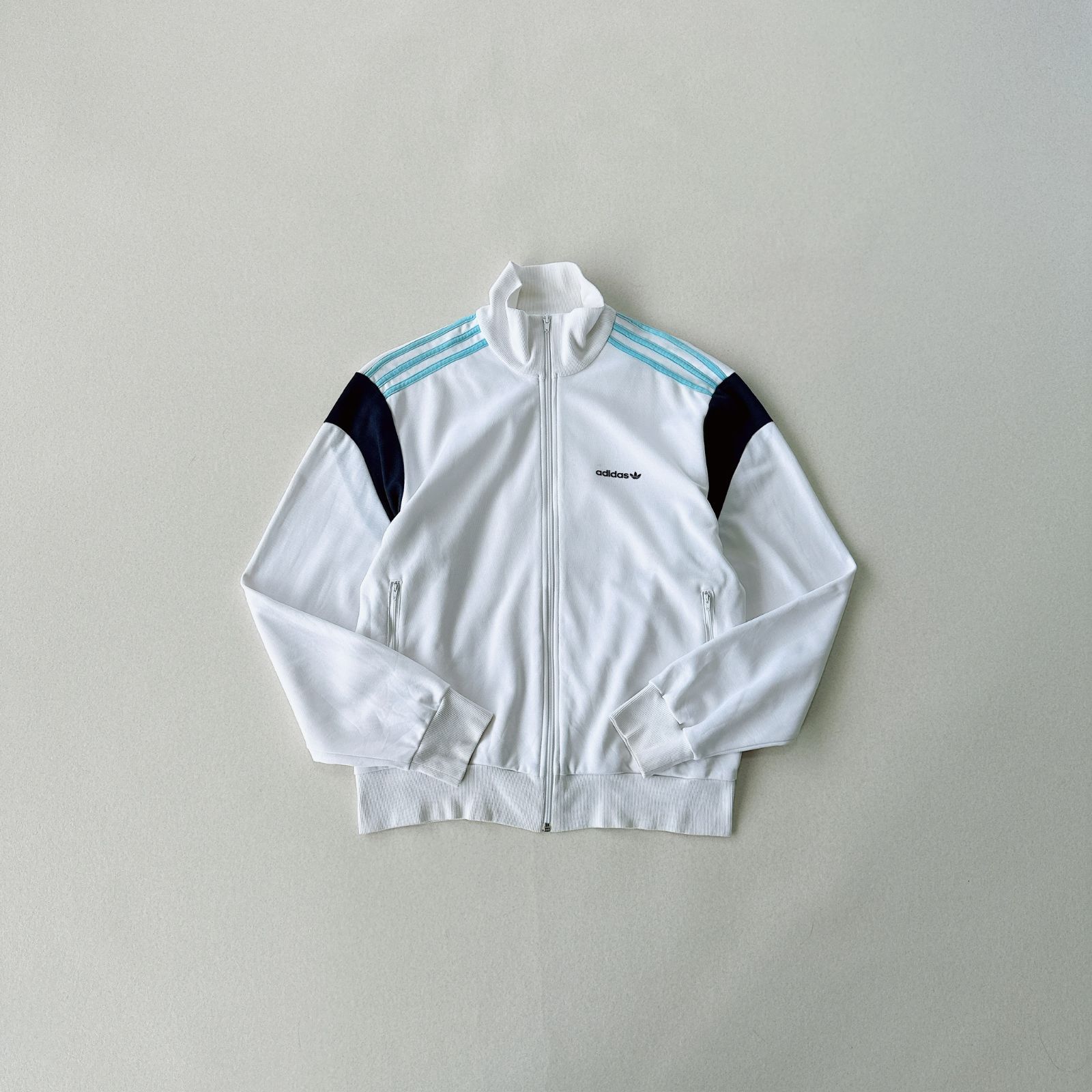 00s old adidas トラックジャケット L ホワイト×ネイビー ジャージ 