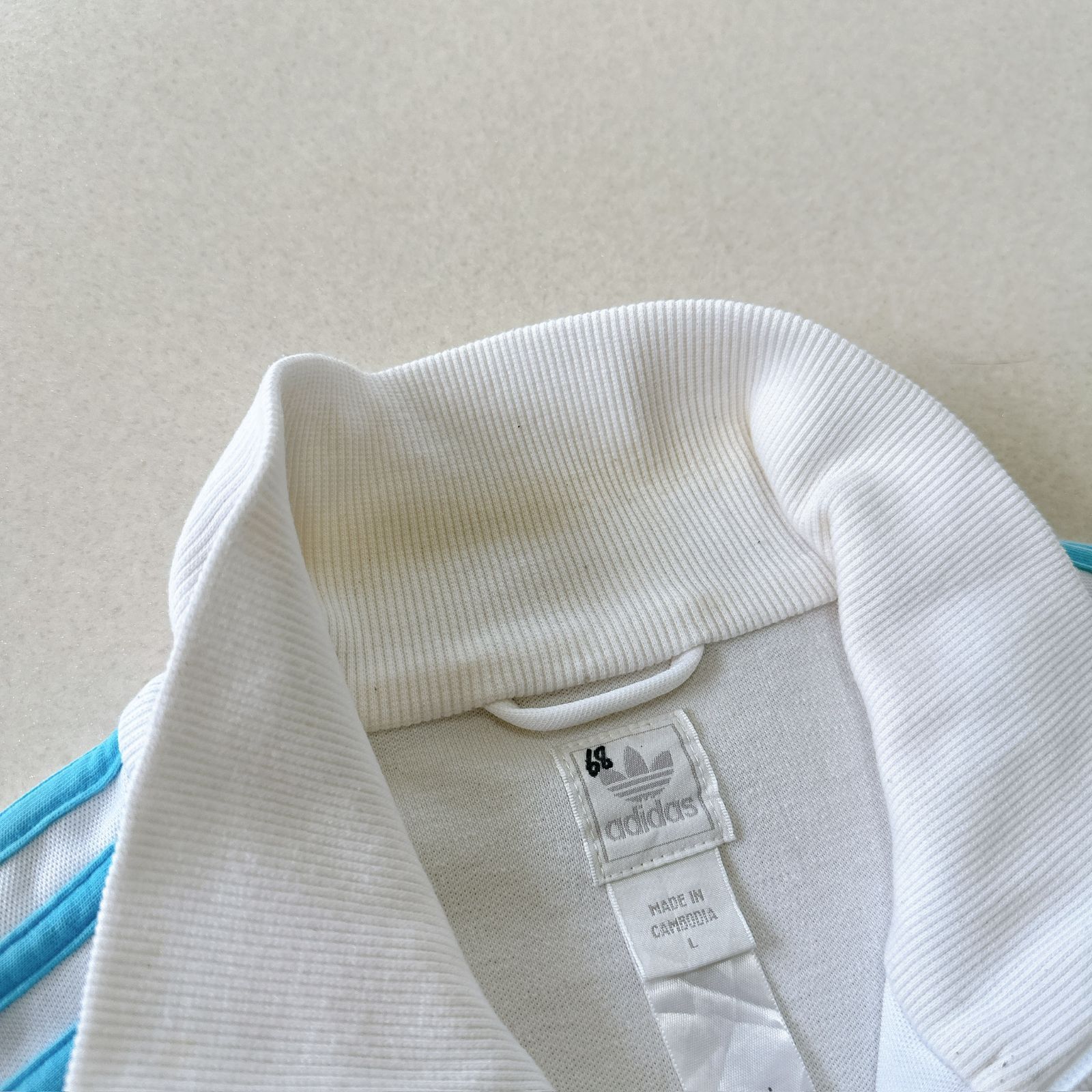 00s old adidas トラックジャケット L ホワイト×ネイビー ジャージ