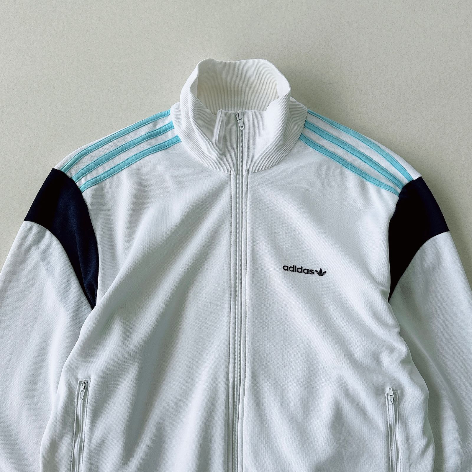 00s old adidas トラックジャケット L ホワイト×ネイビー ジャージ