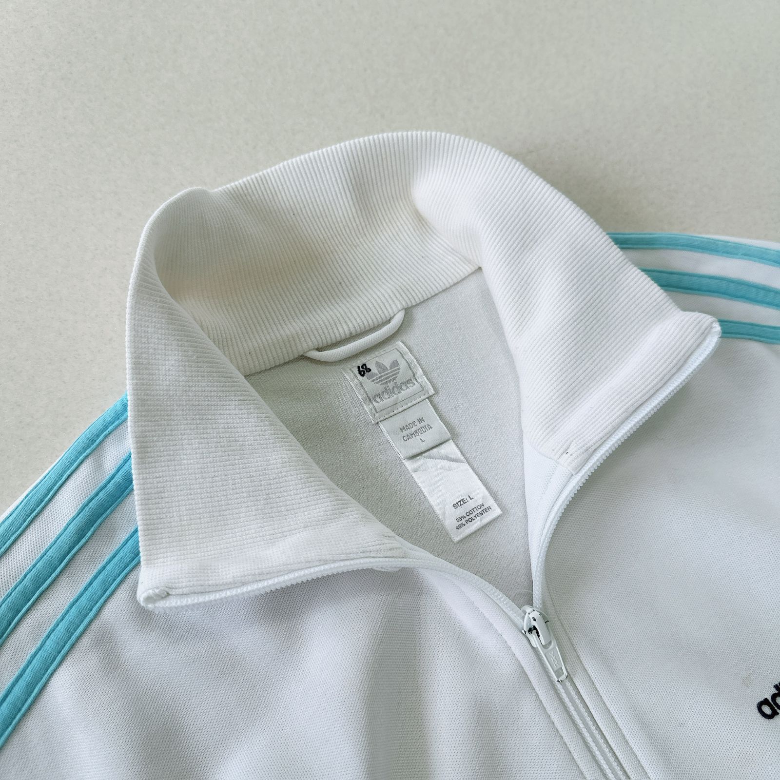 00s old adidas トラックジャケット L ホワイト×ネイビー ジャージ 