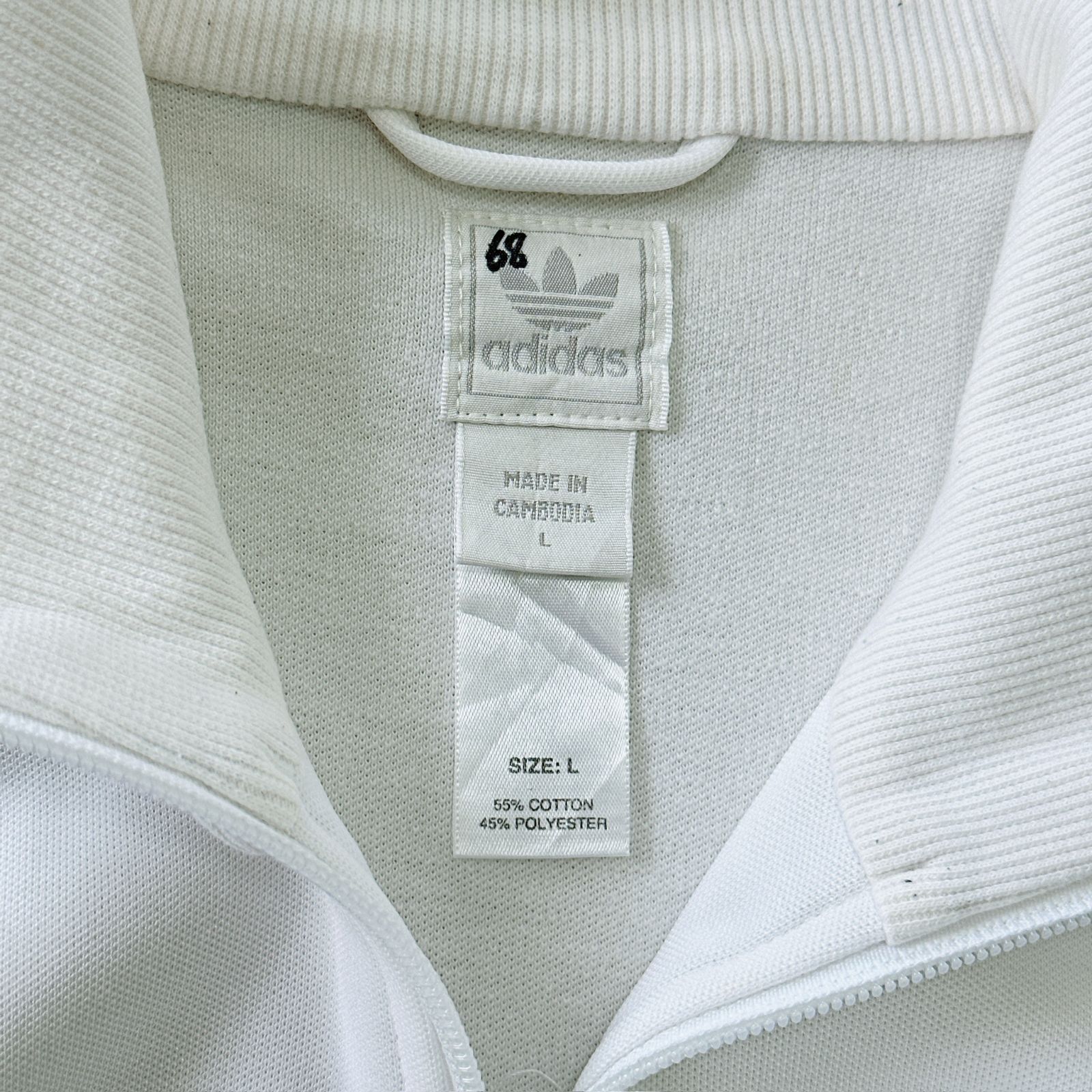 00s old adidas トラックジャケット L ホワイト×ネイビー ジャージ