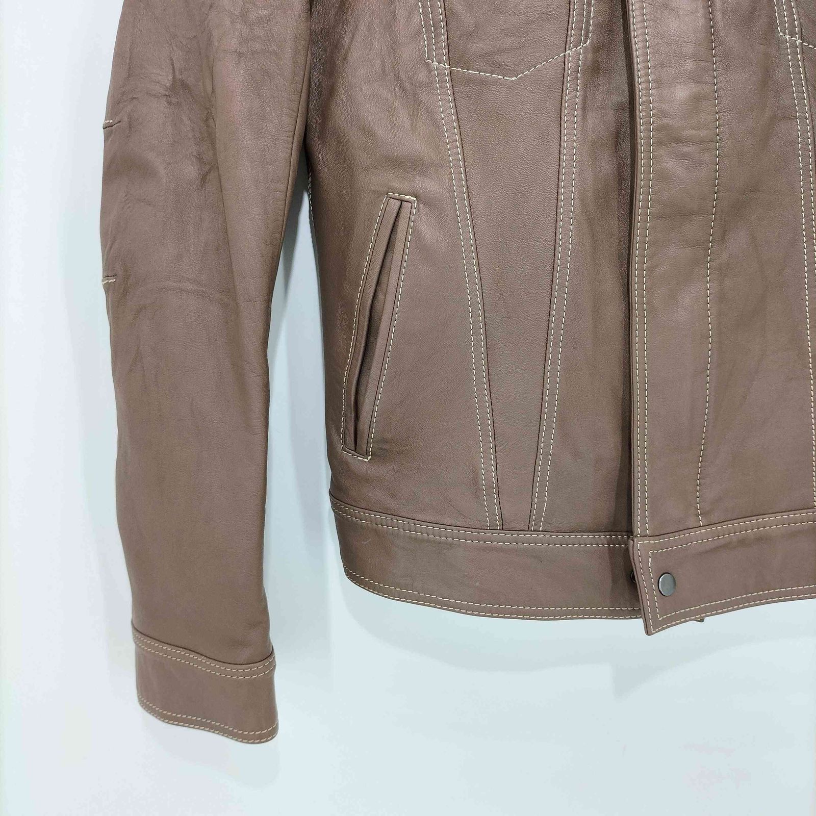 ユーズドフルギ USED古着 ラムレザー ジップアップジャケット